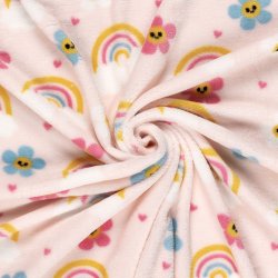 Regnbue og blomster fleece