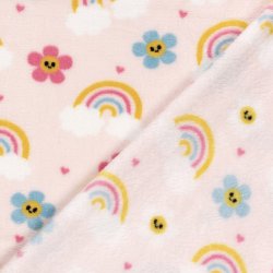Regnbue og blomster fleece