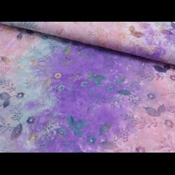 Broderet blomster p batik