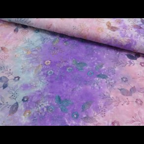 Broderet blomster p batik