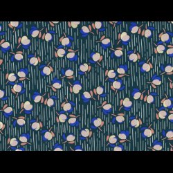 Blomster med guld grn bundfarve viskose