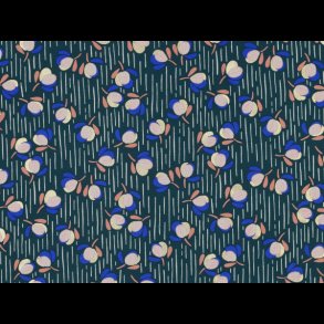 Blomster med guld grn bundfarve viskose