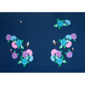 Blomster og bier viskose jersey panel