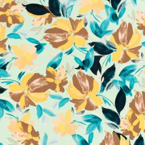 Blomster satin viskose