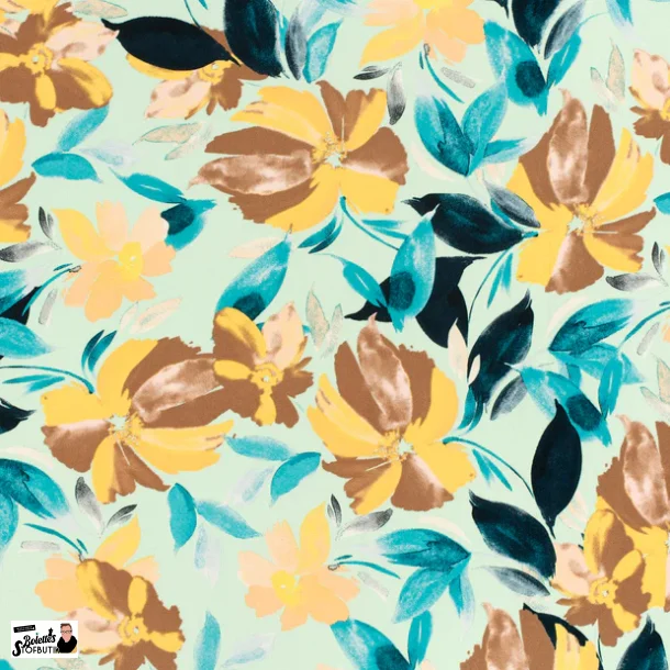 Blomster satin viskose