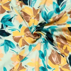 Blomster satin viskose