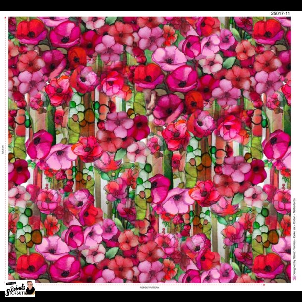 Bunch of flowers bomulds jersey