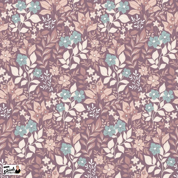 Blomster lilla bomulds jersey