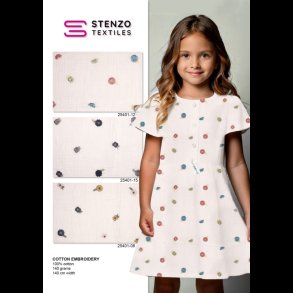 Blomster broderi dobbelt gauze