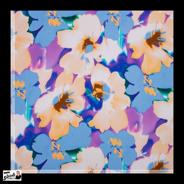 Crepe viskose med blomster