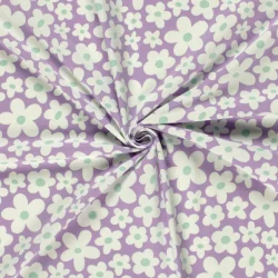 Hvide blomster bomulds jersey