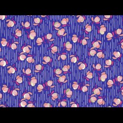 Blomster med guld lilla bundfarve viskose