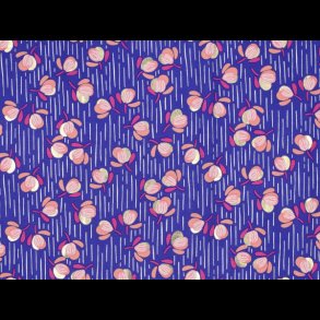 Blomster med guld lilla bundfarve viskose