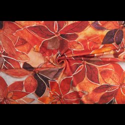 Orange blomster bomulds jersey