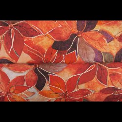 Orange blomster bomulds jersey