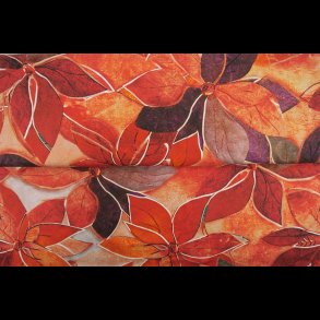 Orange blomster bomulds jersey