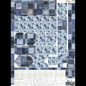 Rejsetasker panel jeans og blomster