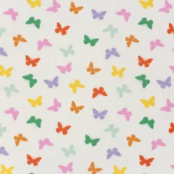 Sommerfugle p hvid bundfarve bomulds jersey