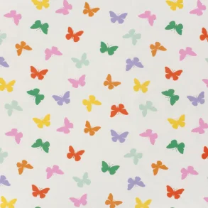 Sommerfugle p hvid bundfarve bomulds jersey