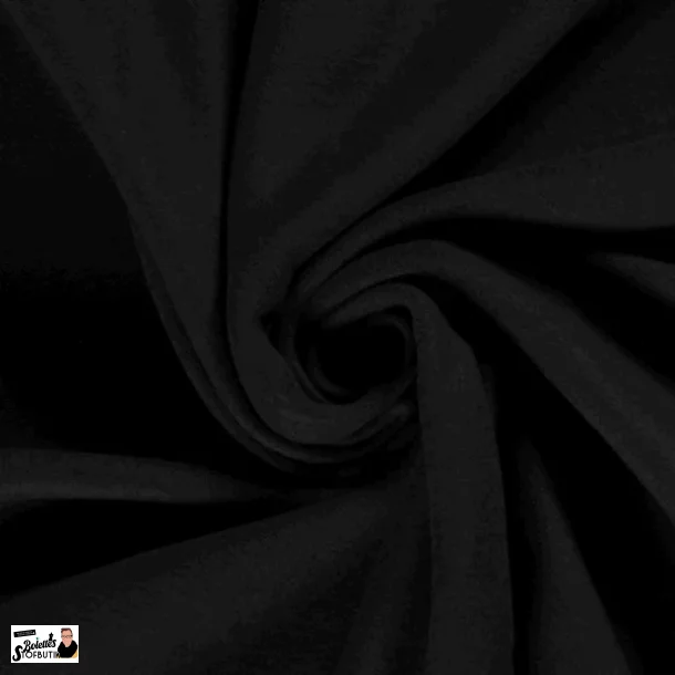 Sort bomulds fleece