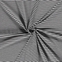 Sort/hvid stribet bomulds jersey