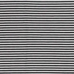 Sort/hvid stribet bomulds jersey