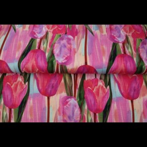 Tulipaner pink viskose jersey