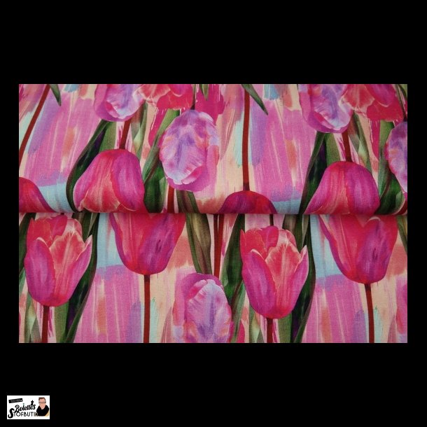 Tulipaner pink viskose jersey