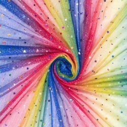 regnbue tyl med stjerner