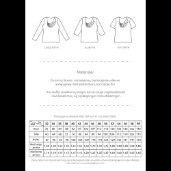 Bluse med asymmetrisk vandfald 1037