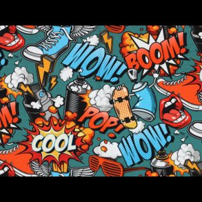 Graffiti bomulds jersey